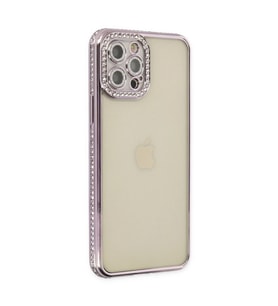 Apple İphone 12 Pro Kılıf Joke Taşlı Silikon - Mor