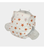 BEZHANE Baby YBB Yıkanabilir Bebek Bezi Cepli Turuncu Yıldız Desenli(8kg-18kg) (Çok Renkli)