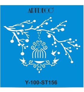 ARTDECO STENCİL 30X30CM DALDAKİ KAFES 156