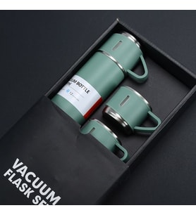 Paslanmaz Çelik Bardaklı Termos Seti 500 ML