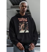 Tupac Rapper Baskılı Unisex Oversize Şarkıcı Hoodie