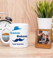 Babalar Gününe Özel Baba Tasarımlı Beyaz Kupa Ve Çerçeve