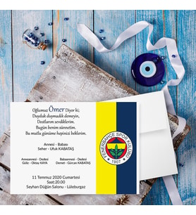 Sünnet Davetiyesi (100 Adet Baskı Dahil) FENERBAHÇE