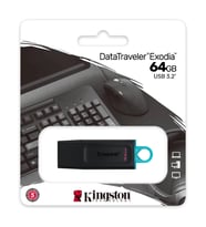Kıngston Dtx/64gb Usb 3.2 Data Traveler Exodia  Gen 1 Flash Disk (siyah - Turkuaz)