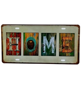 Dekoratif 3D Metal Plaka Home 30cm (Karışık)