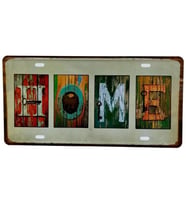 Dekoratif 3D Metal Plaka Home 30cm (Karışık)