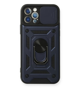 Pilelistore   iPhone 12 Pro Kılıf Pars Lens Yüzüklü Silikon - Lacivert