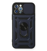 Pilelistore   iPhone 12 Pro Kılıf Pars Lens Yüzüklü Silikon - Lacivert