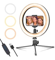 Tripodlu Youtuber Selfie Led Işıklı Masaüstü Tripod 10 Inç(26 CM) Kuaför Makyaj Işığı Tiktok Işığı