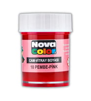 Pembe Cam Boyası Vitray Boyası 25 ml 1 Adet Nova Color Su Bazlı Pembe Cam Vitray Boyası 1 Adet 25 ml