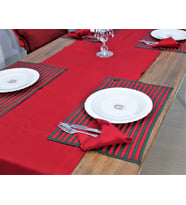 230x40 Kırmızı Uzun Runner, Yılbaşı Masa Runner, %100 Pamuk İnce Kumaş