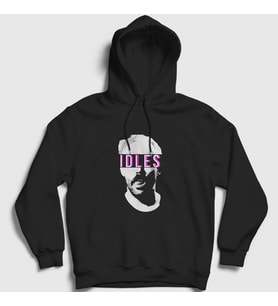 Presmono Unisex Siyah Joe Talbot Müzik Idles Kapüşonlu Sweatshirt 509778tt