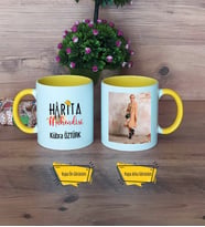 Harita Mühendisi Kupa Bardak Sarı Fotoğraflı Mühendisler Günü Hediyesi