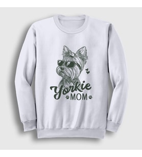 Presmono Unisex Beyaz Yorkie Mom Mama Yorkshire Terrier Annesi Sweatshirt 556688tt