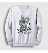 Presmono Unisex Beyaz Yorkie Mom Mama Yorkshire Terrier Annesi Sweatshirt 556688tt