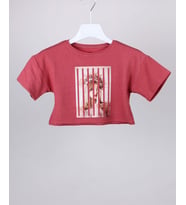 Escabel Kız Çocuk Tshirt Kısa Boy Somon
