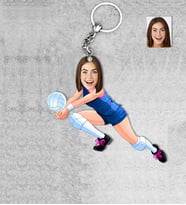 Kişiye Özel Voleybolcu Kadın Ahşap Anahtarlık-1