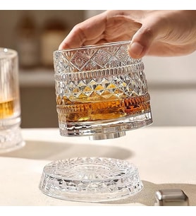 360 Derece Dönen Bardak - 280 ml - Kristal Cam