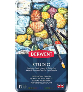 Derwent Studıo Serisi Kuru Kalem Seti - 12 Renk Metal Kutulu
