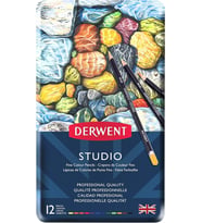 Derwent Studıo Serisi Kuru Kalem Seti - 12 Renk Metal Kutulu