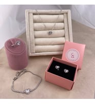 Gümüş Kalp Temalı Kolye Yüzük Bileklik Küpe Set , Özel Tasarım Gümüş Kalp İşlemeli Gümüş Set