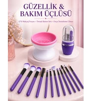 Kadın Güzellik Seti 12 Parça Makyaj Fırçası Fırça Yıkama Temizleme Cihazı Manikür Pedikür Tırnak Bak