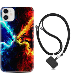 Apple iPhone 11 12 13 Mini Kılıf Boyun Askılı Silikon Red Blue Leon 1714