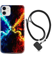 Apple iPhone 11 12 13 Mini Kılıf Boyun Askılı Silikon Red Blue Leon 1714