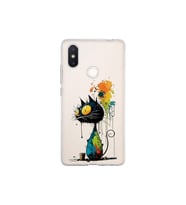 Xiaomi Mi 8 SE ile Uyumlu Splash Kedi Tasarımlı Şeffaf Silikon Kılıf