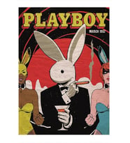 Playboy Tavşanı Desenli Mdf Tablo 15cmx 22cm