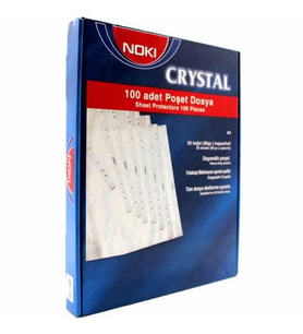 Noki Kristal Poşet Dosya 4830CR Mavi Kenarlı A4 (100 lü Paket)