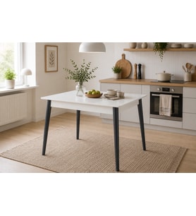 MİLANO KARE MASA, BEYAZ ANTRASİT, 90x90