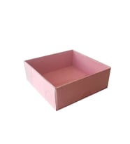 Asetat Kapaklı Karton Kutu Düz Renk 8X8X3 (50 Adet)  Pembe