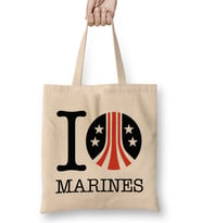Aliens I Heart Marines Bez Çanta Uzun Saplı