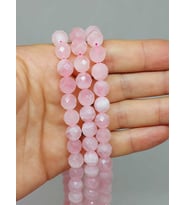 Pembe Kuvars Taşı Royal Quality Faset Kesim Dizi 10mm (52892)