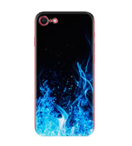 Apple iPhone 5 6 7 8 Plus Se XR Kılıf Desemli Silikon Blue Fire 1678
