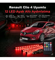 Renault Clio 4 Uyumlu RGB Ayak Altı LED 12 Led Kumandalı Müzik Duyarlı Araç İçi Aydınlatma