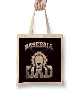 Baseball Dad Son Daughter Baseball Player Papa Father Daddy Bez Çanta Uzun Saplı