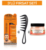 Fontenay Pudra Toz Wax Turuncu 20gr +Şekil Tarağı 043+ Face And Body Scrub Çilekli 350ml 3'Lü Set
