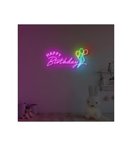HAPPY Birthday Yazılı ve Şekilli Neon Tabela