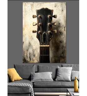 Eski Bir Gitarın Yakın Planı Dekoratif Kanvas - Mdf Ahşap Tablo