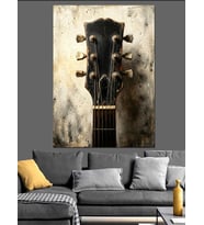 Eski Bir Gitarın Yakın Planı Dekoratif Kanvas - Mdf Ahşap Tablo