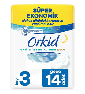 Orkid Ekstra Hassas Paket Gece 14 Lü