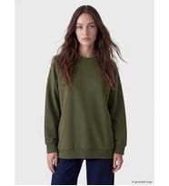 LCW Modest Yeşil Oversize Kadın Kalın Sweatshirt Tunik