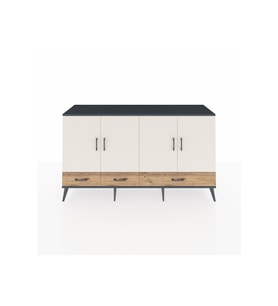 Kronos Konsol 6 Raflı 3 Çekmeceli 4 Kapaklı 176x59x99 Antrasit-Aytaşı/Çam