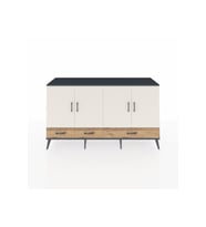 Kronos Konsol 6 Raflı 3 Çekmeceli 4 Kapaklı 176x59x99 Antrasit-Aytaşı/Çam