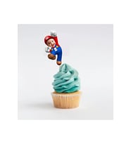 Mario Cupcake Pasta Süsü Kürdan 10 Adet Kişiye Özel Pasta Süsü