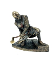 Baltalı Tapınak Şövalyesi Heykel Biblo Dekor (Bronz)