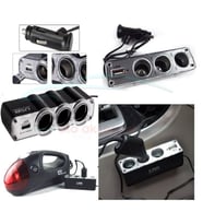 Araç İçi Çakmak Çoklayıcı Çoğaltıcı 3 Lü USB li 12 Volt Kablolu