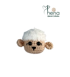 Hena Collections Kuzu Anahtarlık (Beyaz, Amigurumi, Organik)